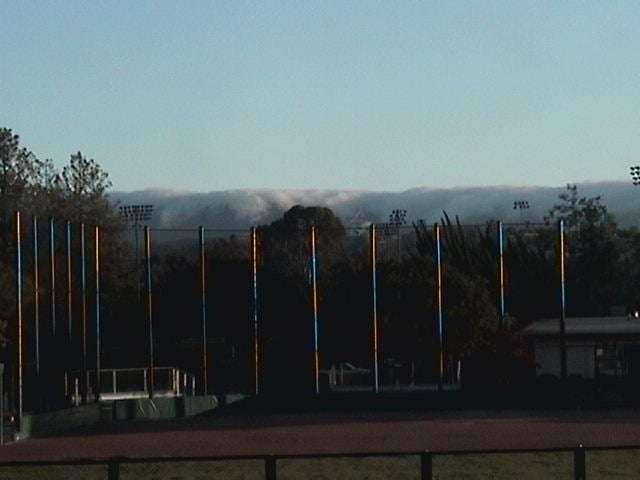 Fog from the Pacific rolling over the Foothills