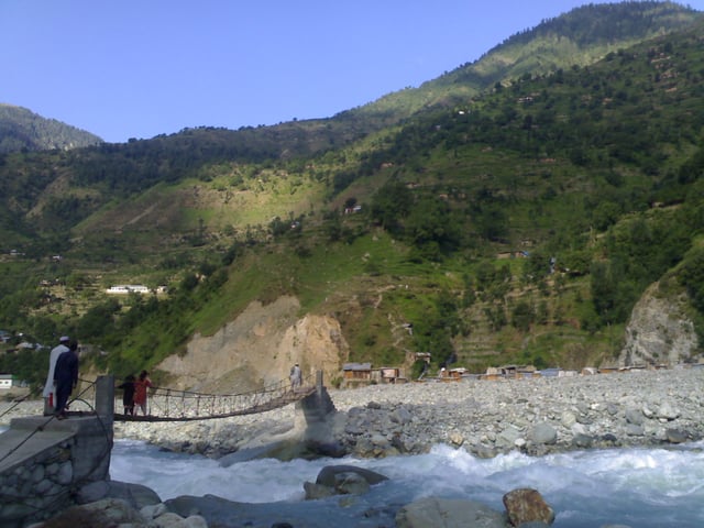 The Dubair Khwarr, a tributary of the Indus, near Shaikhdara, in Khyber Pakhtunkhwa.