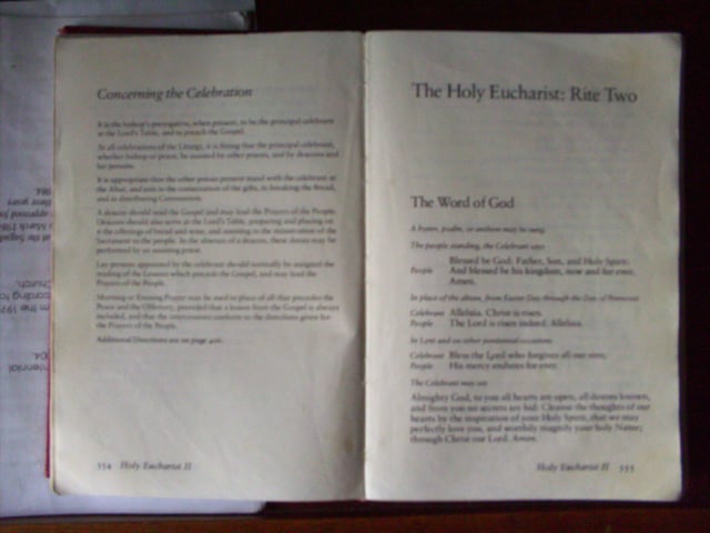 Book of Common Prayer in the Church of Saint Mary, Sagada, Mountain Province, Philippines. The Episcopal Church of the Philippines is an offshoot of the PECUSA, and thus models most of its liturgical texts on American versions.