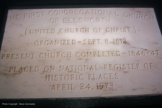 Cornerstone of First Congregational Church of Ellsworth