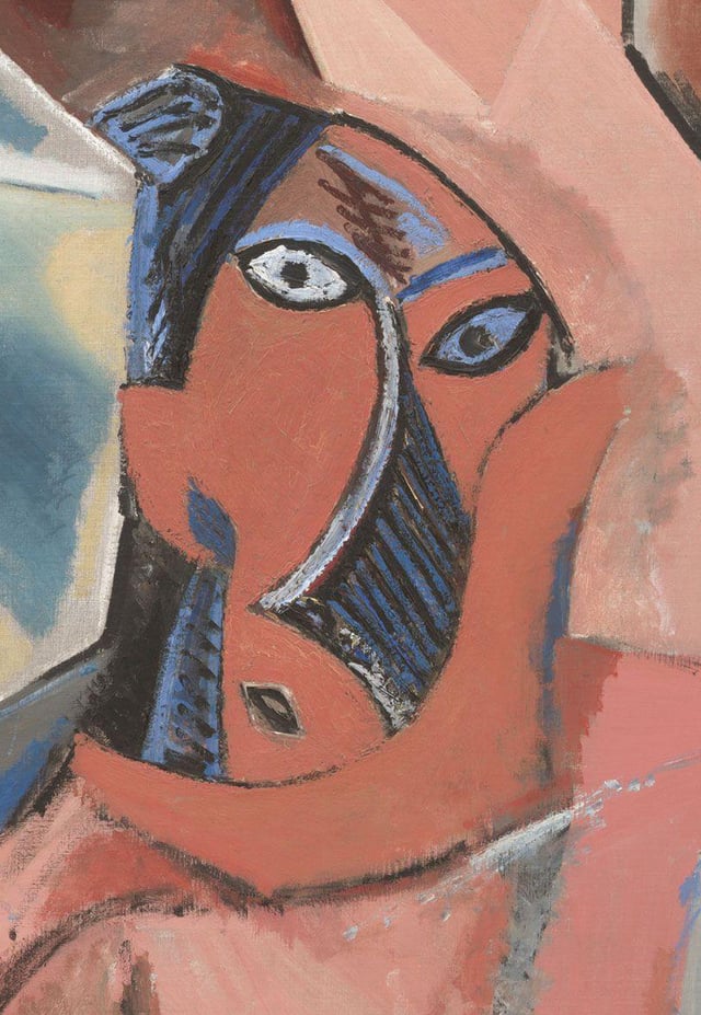 Pablo Picasso, Les Demoiselles d'Avignon, detail of the figure to the lower right