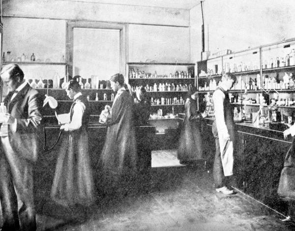 Chemistry lab in 1900, at what was then known as the West Florida Seminary