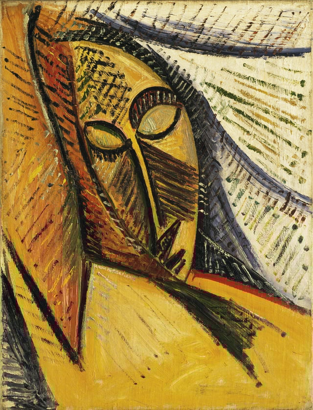 Pablo Picasso, Head of a Sleeping Woman (Study for Nude with Drapery), 1907, oil on canvas, 61.4 × 47.6 cm, The Museum of Modern Art, New York