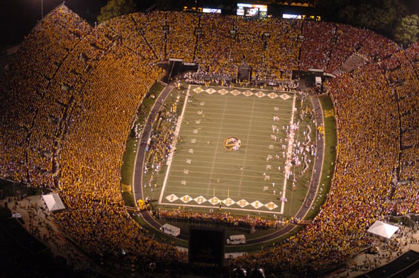 Faurot Field during a football game