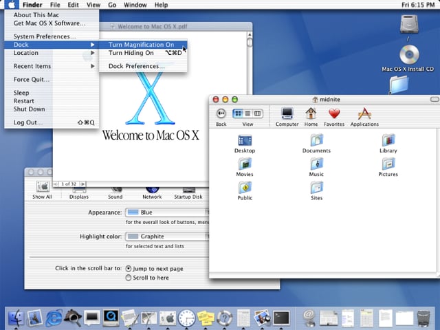Screenshot of OS X 10.0