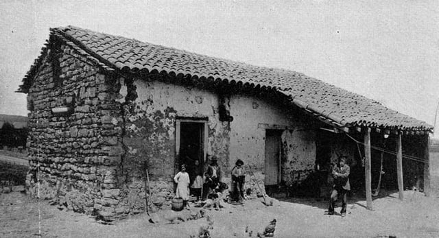 An 1840 Santa Monica adobe home (photographed in 1890).