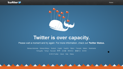 The Twitter fail whale error message