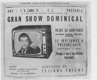 First advertisement of *Sabado Gigante'*s first episode as Show Dominical