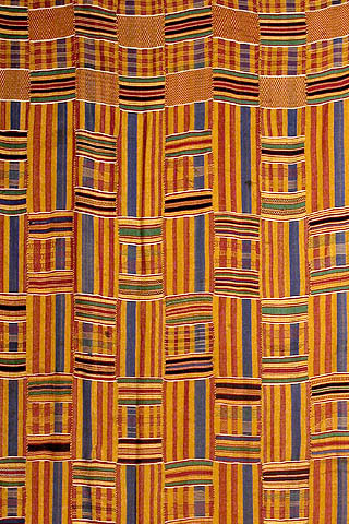 Kente cloth, the traditional garment worn by Ashanti royalty, has been widely adopted throughout the Ashanti Kingdom.