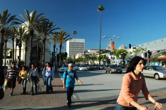 Westwood Village street scene in 2005