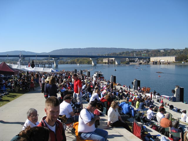 Overlooking the grandstand and finish area at the 2008 Head of the Hooch