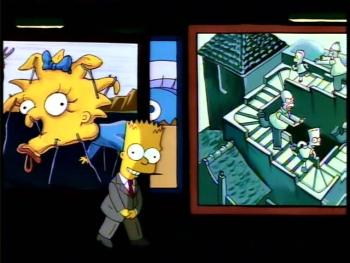 Bart Simpson introducing a segment of "Treehouse of Horror IV" in the manner of Rod Serling's Night Gallery