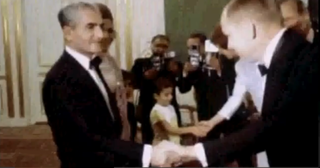 Lunar astronaut Neil Armstrong meeting the Shah of Iran during visit of Apollo 11 astronauts to Tehran on 28–31 October 1969