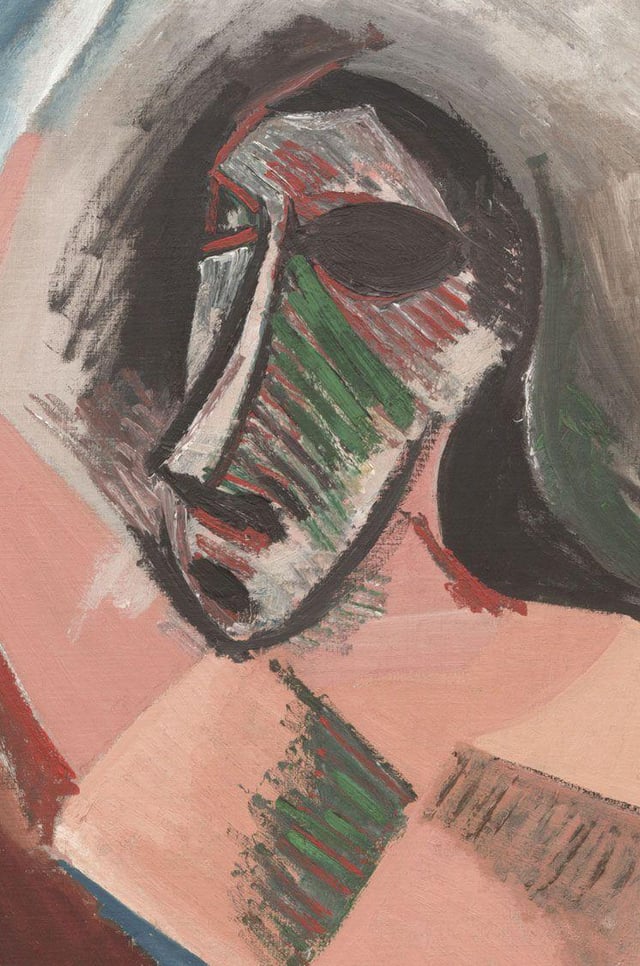 Pablo Picasso, Les Demoiselles d'Avignon, detail of the figure to the upper right