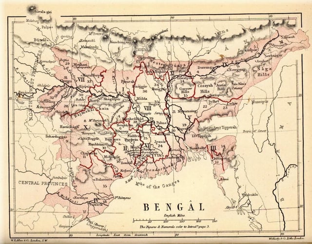 An 1880 map of Bengal