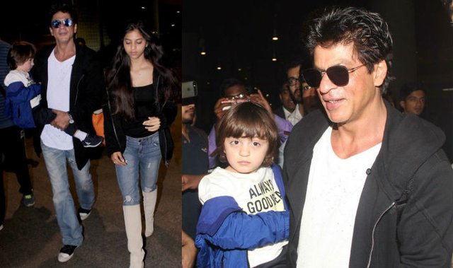 ShahRukh Khan with Suhana Khan and AbRam Khan