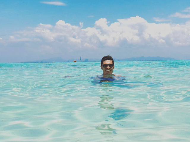 Photo of Adrian in the sea.