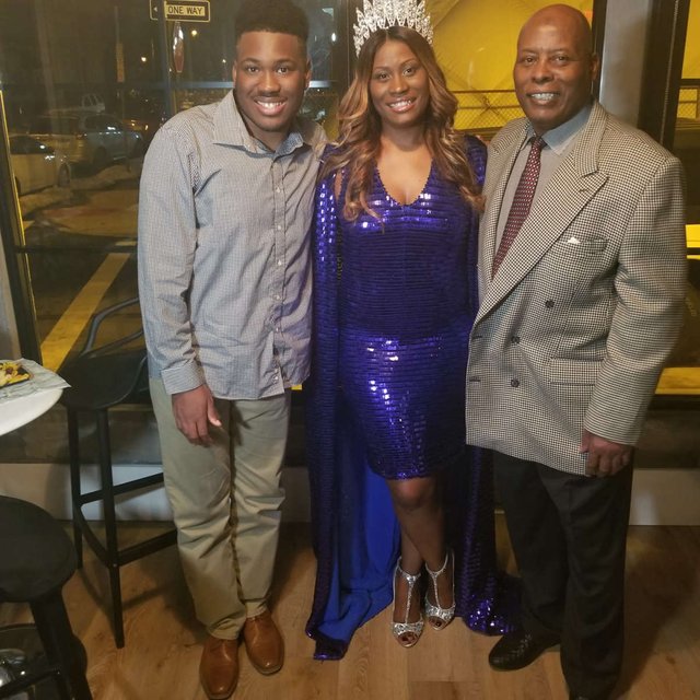 Pictured on right with his family