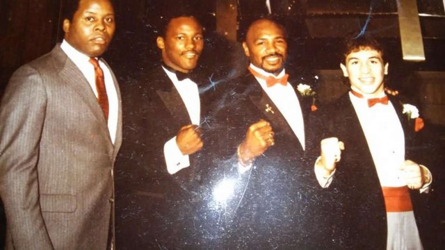 On left with Donald Curry, Marvin Hagler and Ray Mancini