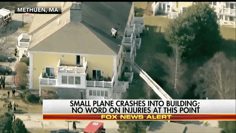 master shot of the plane crash.