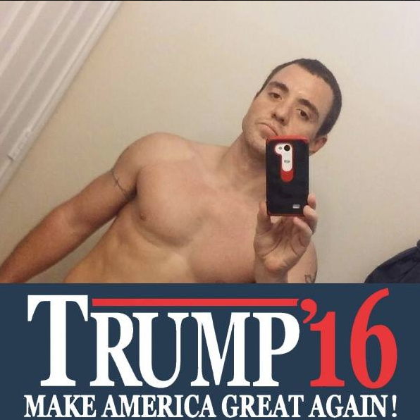 Alexander Downing pictured on Facebook showing support for Donald Trump