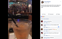 Facebook image of Alicia Stapleton celebrating that her case was dismissed by the judge.