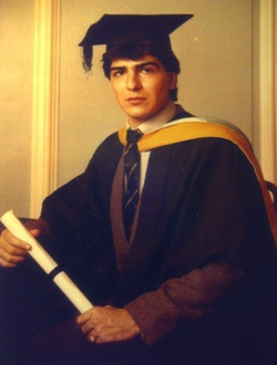 Babak Emanianat 23 years old receiving his degree from City University London.