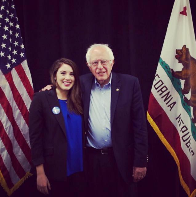 Belen Sisa and Bernie Sanders