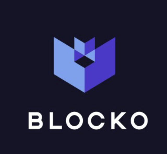 Blocko logo in black and purple.