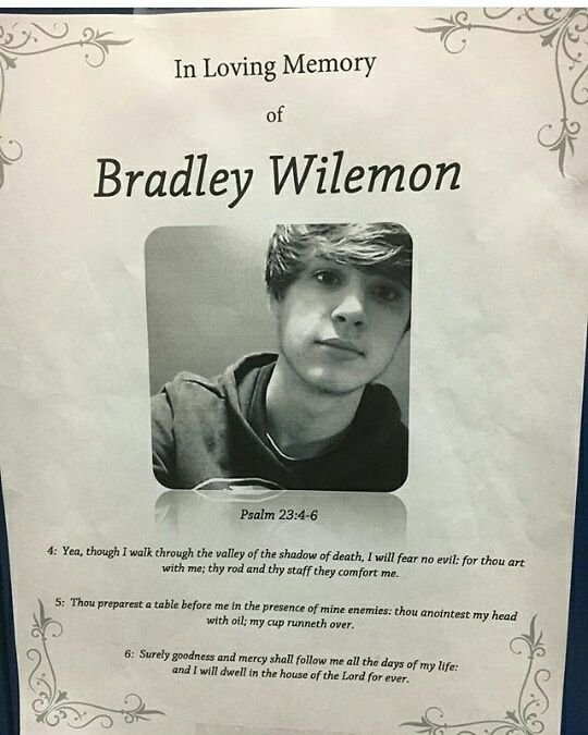 Poster made in Bradley's memory
