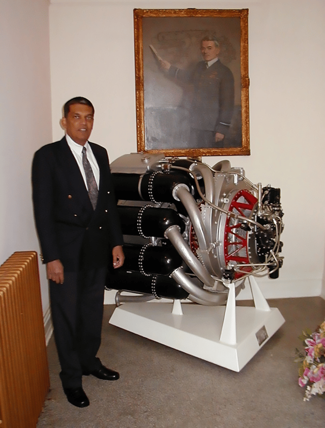 At Whittle Hall, RAF Cranwell Base. The engine is from the Gloucester Goblin, which powered the first ever Jet aircraft flown by the RAF, taking off from the RAF Cranwell Air Base.