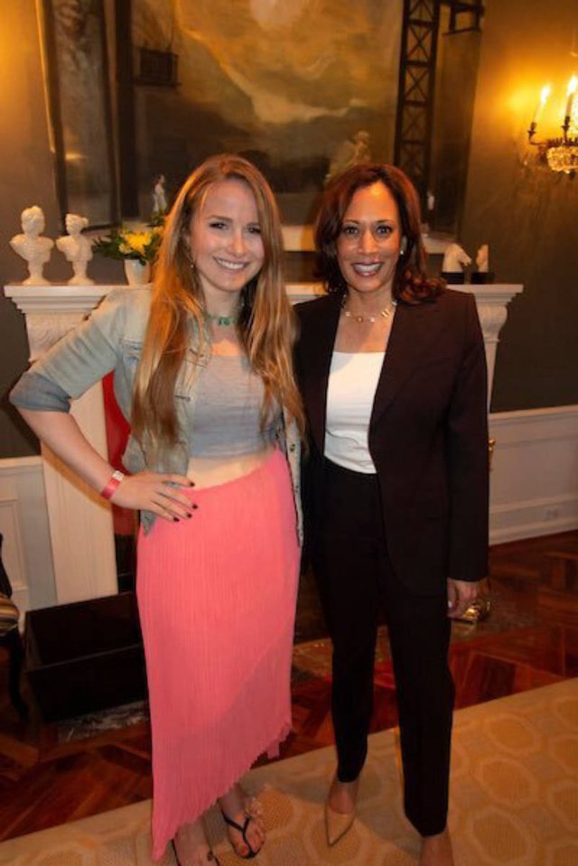 Caroline Giuliani pictured with Kamala Harris