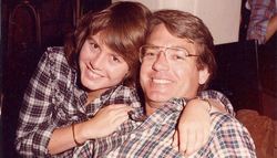 Carrie as a college student with her father, Charles Schwab