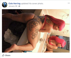 Photo of a stripper that Cole Swaringer-Herring has shared on his facebook backdrop.