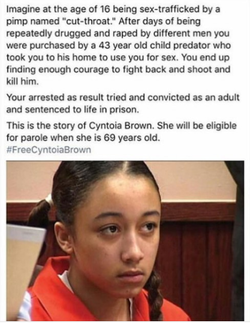 Rihanna's Instagram post calling for justice on Cyntoia Brown (November 21, 2017)