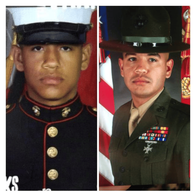Photo of David in his Marines Corps Uniform.