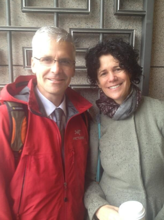 David Lickey with the Principal of the high school, Vivian Orlen, in Washington DC in 2013