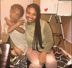 Photo of Dornubari Dugbor's fiancee with their 4 year-old daughter.