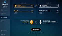 Image of the Exodus Exchange interface.