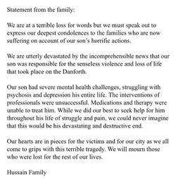Statement by his family