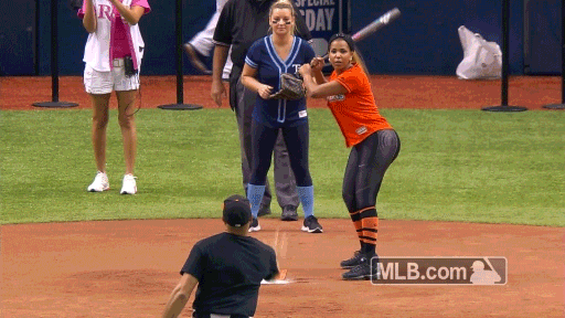 Marcell Ozuna's wife, Genesis, hits a two-run homer in a players' wives/girlfriends softball game