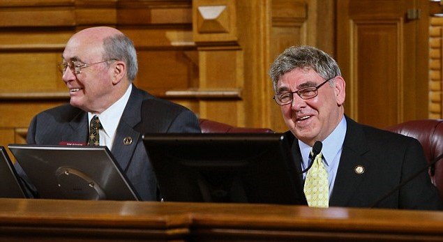 Greene working during a legislative session