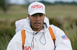 Preston wearing his collaboration with NASA
