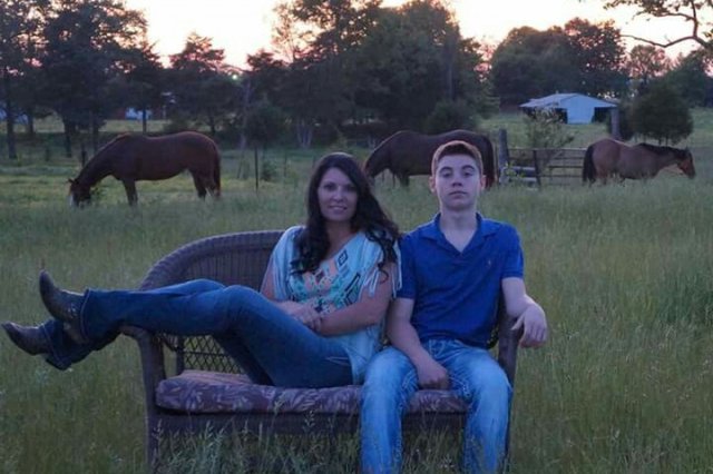 Hunter and his mother