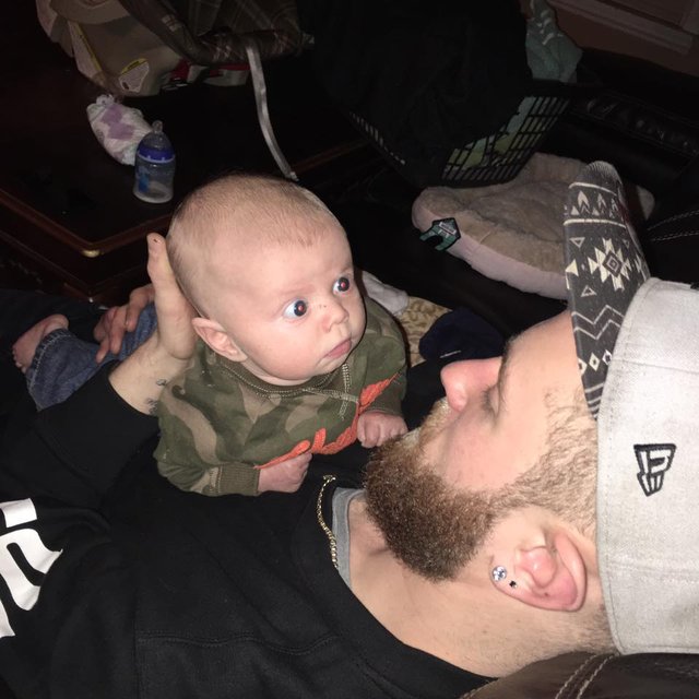Ian enjoying a moment with his son