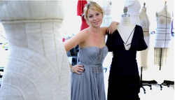 Photo of India Oxenberg dressed in her dress for the Bal Crillon des débutantes.