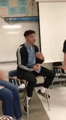 Clip of Hines where he talks to students during a discussion.