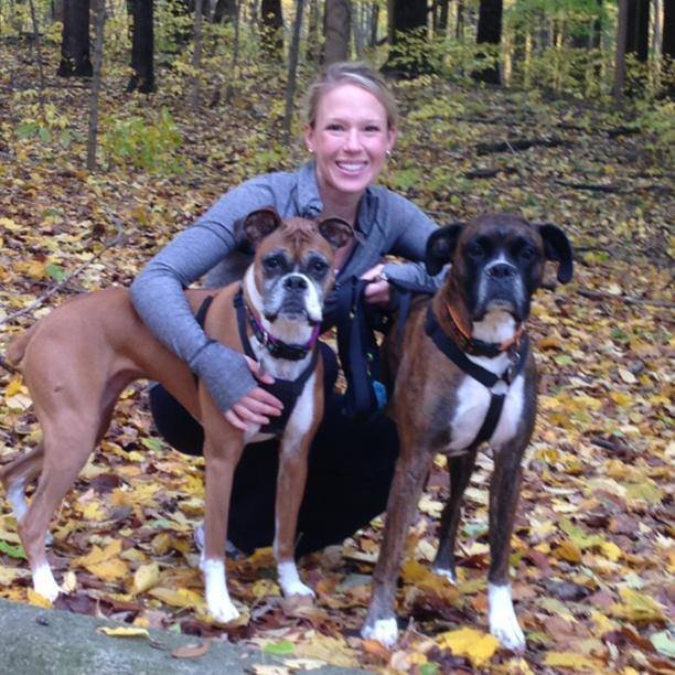 Jacqueline Watts with her dogs