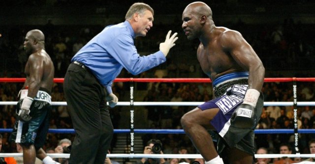 Toney Knocked Down Holyfield