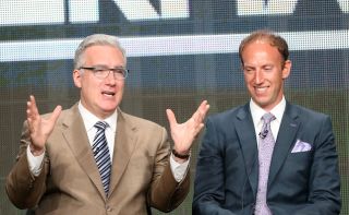 Jaime Horowitz sitting with Keith Olbermann